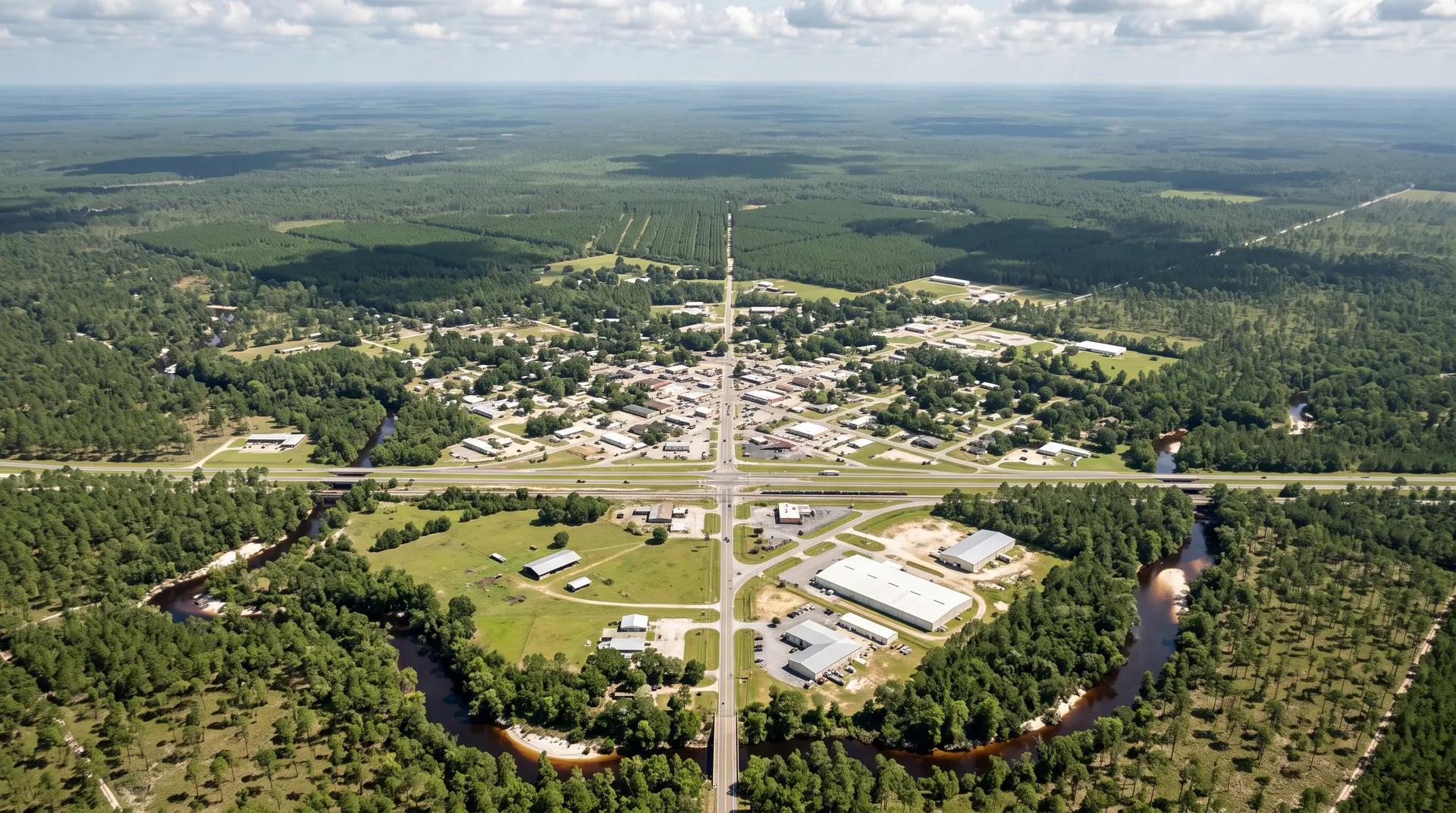 Aerial view of Okaloosa County, FL