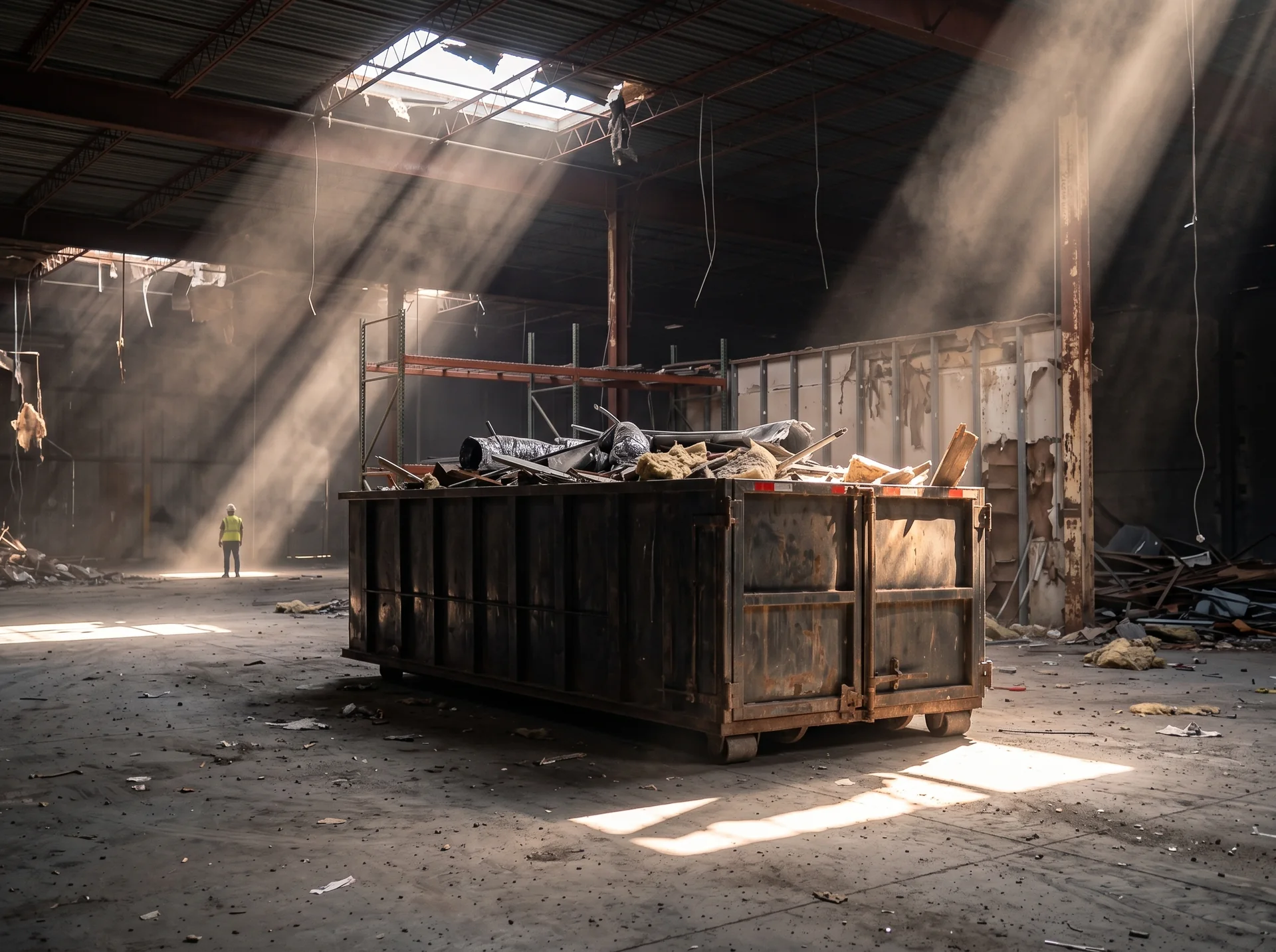Roll-off dumpster for a commercial renovation project