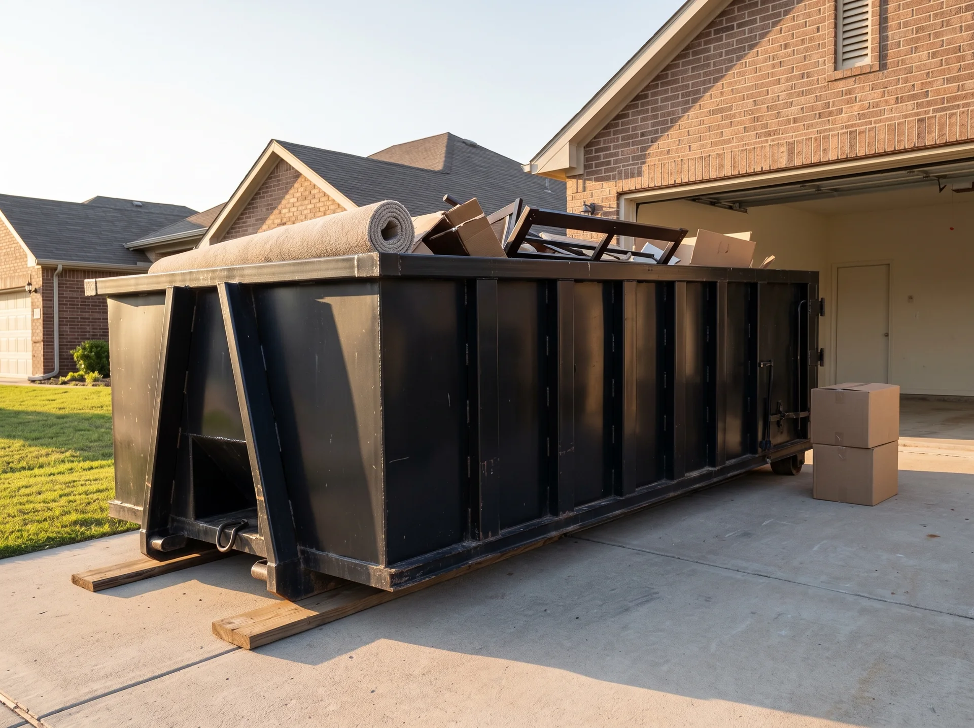 Roll-off dumpster for a household cleanout
